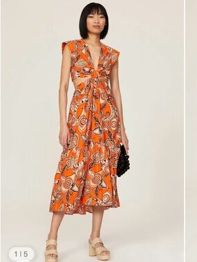 knee length dresses for ladies Creme Satin Lace Alessia Midi Dress